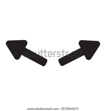 Left and right traffic arrows. Black color isolated on white background