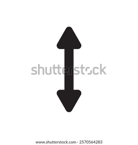 Expansion arrows up and down. Black color isolated on white background