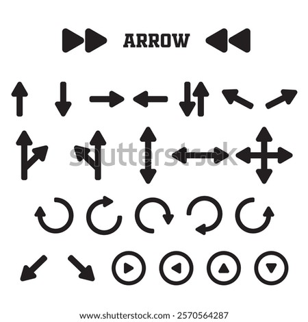 Arrow icons set. Arrow vector collection. Arrow. Black arrows icons. Cursor. Various arrow signs