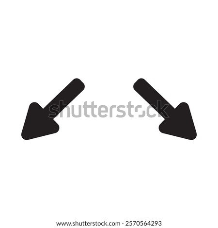 Left and right traffic arrows. Black color isolated on white background