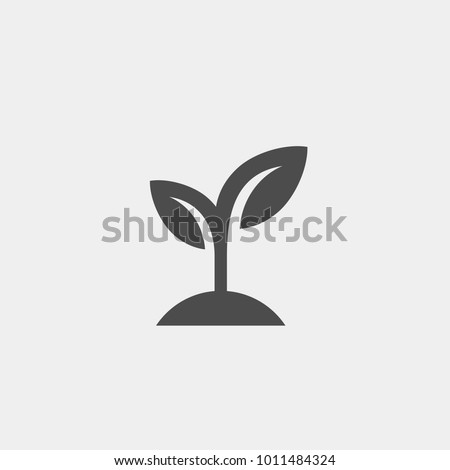 Sprout flat vector icon. Shoot flat vector icon. Seedling flat vector icon