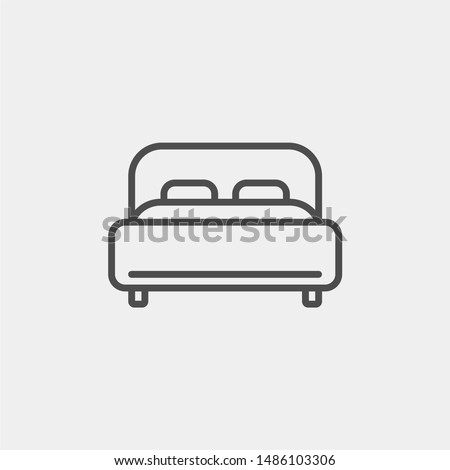 Bed flat vector icon. Hotel flat vector icon. Accommodation flat vector icon
