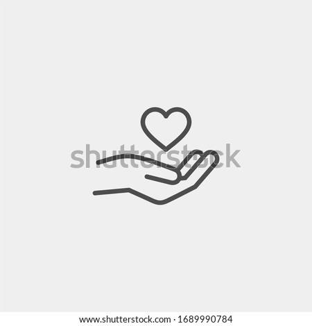 Heart in palms flat vector icon. Human flat vector icon Foto d'archivio © 