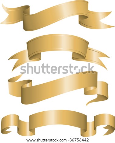 Gold Banners Stock Vector Illustration 36756442 : Shutterstock