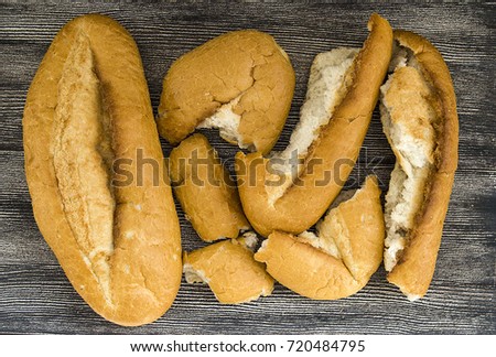 wasted bread, tossing breads and buying too much bread in vain, stale breads, Сток-фото © 