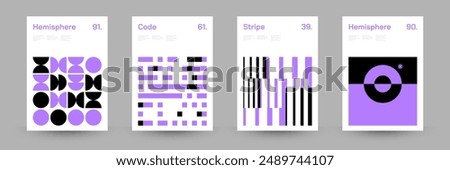 Minimal Geometric Abstract Cover Poster Set. Abstract Shape Background for Magazine Brochure Flyer and Page Layout. Vector Illustration