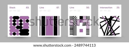 Minimal Geometric Abstract Cover Poster Set. Abstract Shape Background for Magazine Brochure Flyer and Page Layout. Vector Illustration