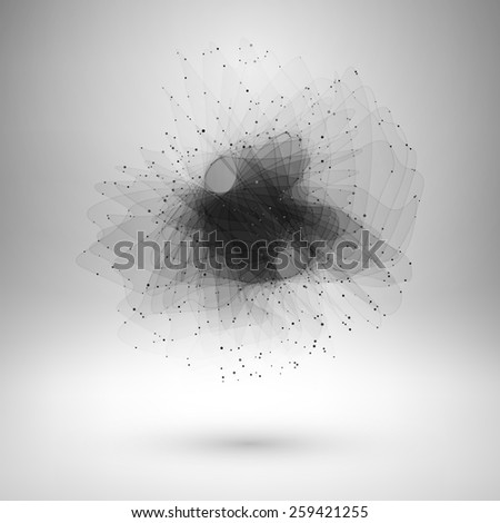 Abstract wire element with connected lines and dots. Vector Illustration EPS10.