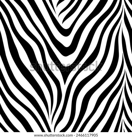 Seamless Monochrome Zebra Fur Pattern - Stylish Black and White Animal Skin Print. This elegant, seamless monochrome zebra fur pattern in black and white is perfect for fabric, textile, design,