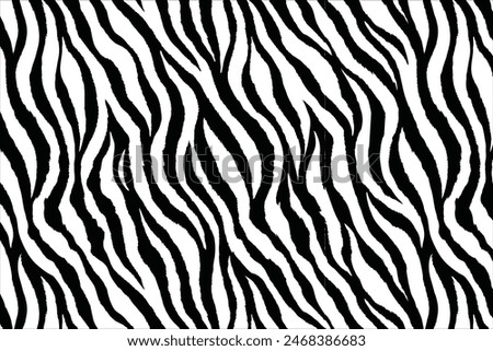 Seamless Minimalist Tiger Stripe Pattern - Black Geometric Lines