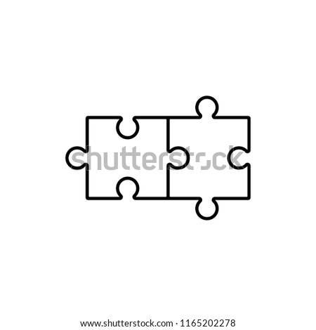 Simple solutions concept, compatibility line icon, assemble puzzle pieces, solving problem