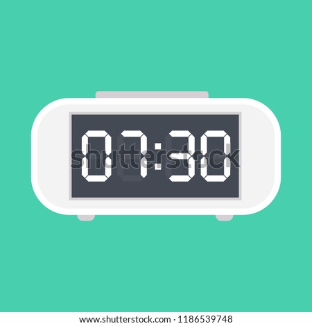 Digital alarm clock. Vector Illustration, on white background