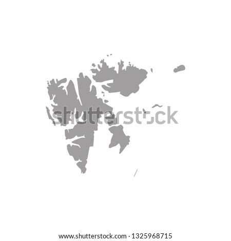 Map of Svalbard - Norway Vector Illustration