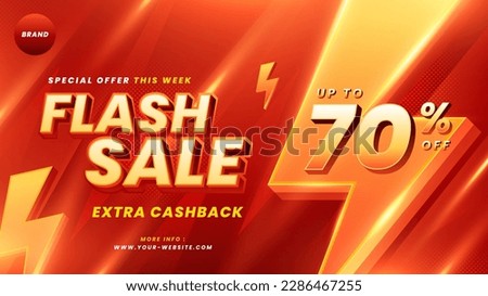 Flash Sale Promotion Ad Banner Sale Big Discount with Lightning Bolt
