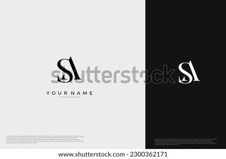 Initial Letter SA Logo monogram typography for business name. Vector logo inspiration Stok fotoğraf © 