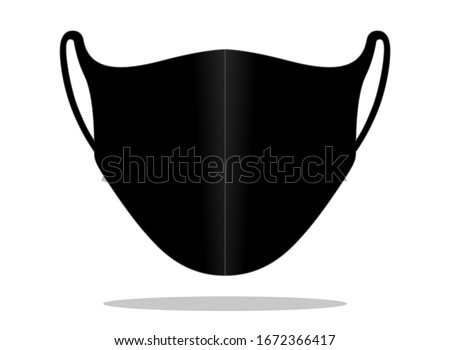 Anti-Dust Black Face Mask Template Vector For Running