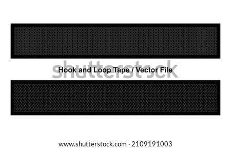 Black Hook and Loop Tape Fastener Template on White Background, Vector File. Сток-фото © 