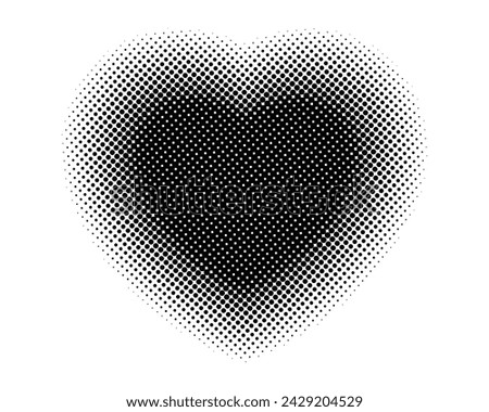 Black heart shape with dotted illustration, vector file