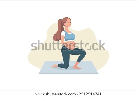 Similar – Image, Stock Photo Pregnant woman on yoga ball working out with elastic band