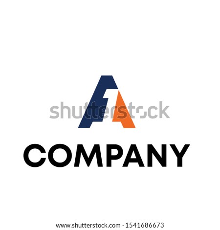 letter A 1 initial shape vector logo