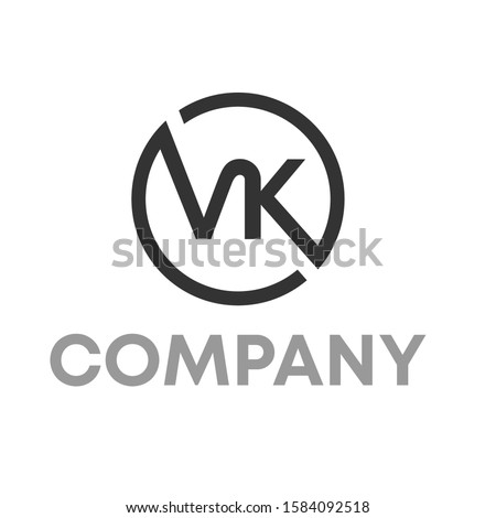 vk logo icon design template sign