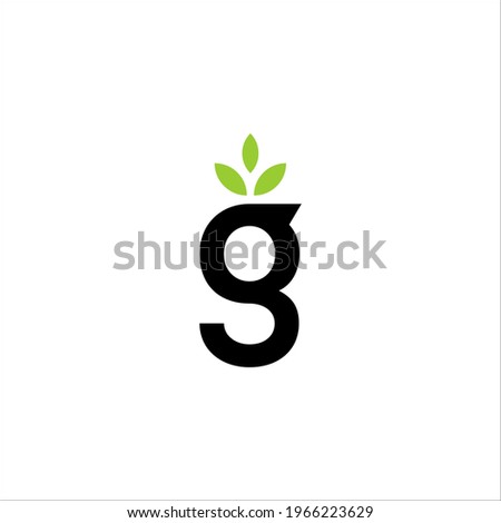 letter G leaf logo concept vector sign