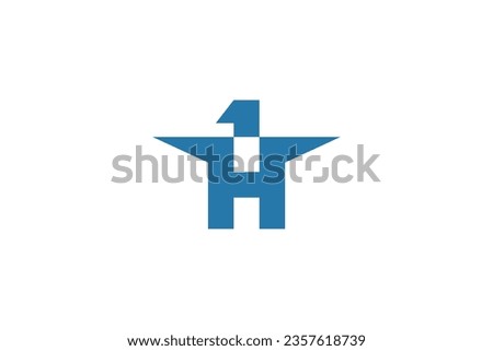 H1 Logo Design Vector Sign 