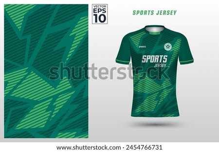 T-shirt sport jersey design template with geometric line stripes background. Sport uniform in front view. Shirt mock up for sport club. Vector Illustration