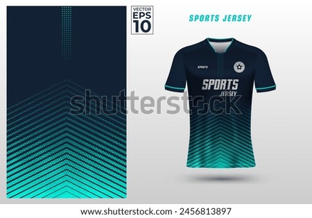 T-shirt sport jersey design template with geometric line halftone background. Sport uniform in front view. Shirt mock up for sport club. Vector Illustration