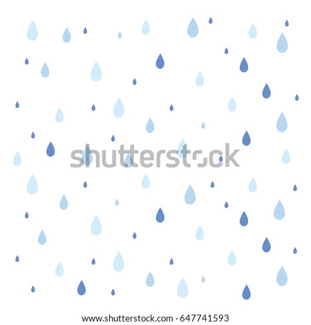 Rain pattern 3 shades of color falling in isolated background. Vector illustration.