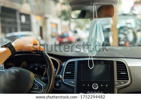Similar – Image, Stock Photo Masks in the car ffp2