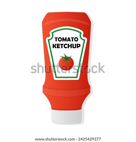 Tomato Ketchup bottle cartoon illustration