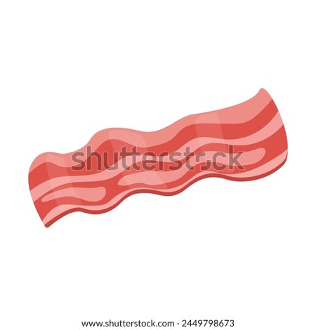 Meat food ingredient bacon cartoon vector isolated illustration