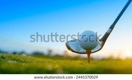 Similar – Image, Stock Photo Golf balls and clubs on golf course