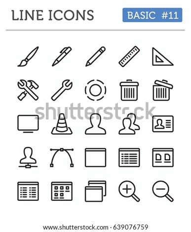 Vector line icons for professional developers - Basic Pack 11