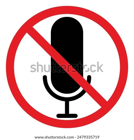 No Mic symbol or Mic is prohibited. EPS Vector File