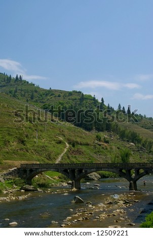Bridge at Jin Jiang village. LongJi terraces scenic area