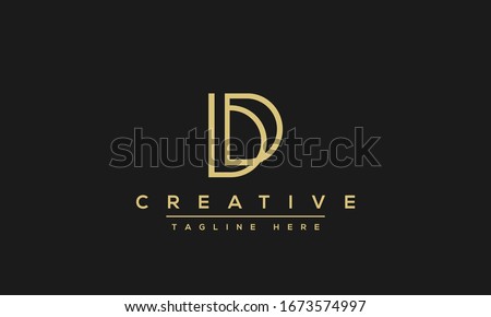 Modern unique creative letter D logo design, Minimal line D initial based vector icon.