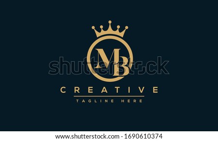 MB royal Logo Design Template Vector monogram. Modern letters MB.
