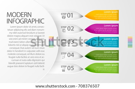 Modern Infographic twisted band design for multiple of use such as business, workflow, diagram and presentation. 