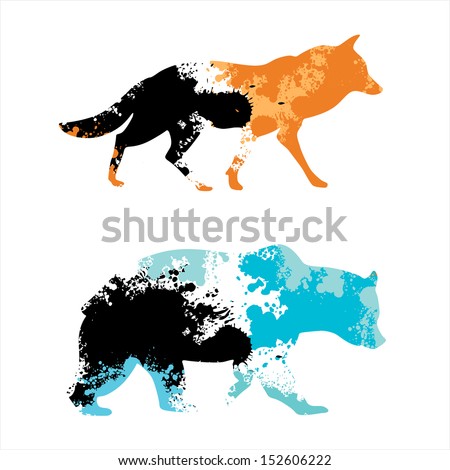 Animals abstract logo template. Vector icon. Editable