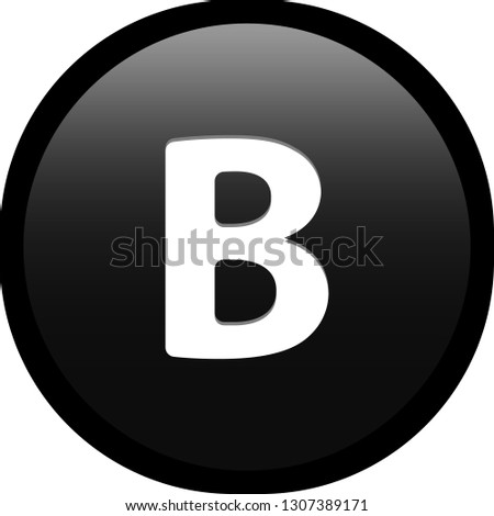 Simple soft Black Greek fraternity alphabet Symbols sign capital letter Β β Beta circle button with inner shadow illustration in vector