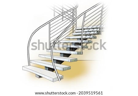 Similar – Image, Stock Photo spiral stairs High-rise