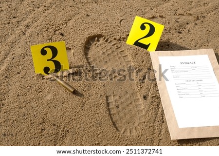 Similar – Image, Stock Photo Crime Scene | Tracks in the Snow