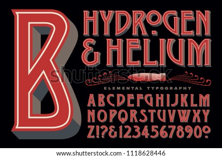 Hydrogen & Helium is an original alphabet in an art nouveau style with a steampunk flair.