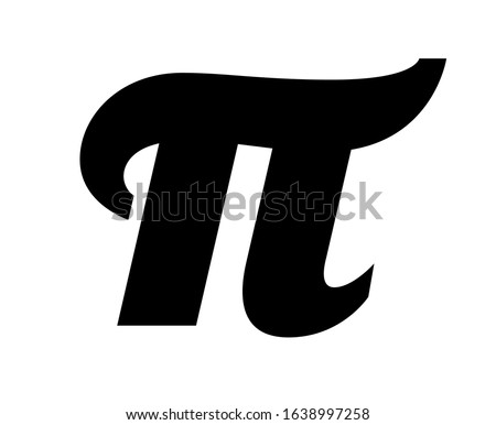 Pi symbol. Black and white vector image. RGB. Global color