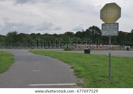 Similar – Image, Stock Photo Taxiway from Tempelhof / Tempelhofer Feld airport