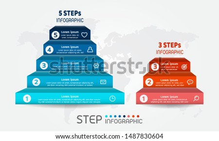 Pyramid shape elements of graph,diagram with steps,options,processes or workflow. Business data visualization. Creative stairs infographic template for presentation,vector illustration.