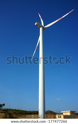 Green energy supply, wind turbine, it\'s future technology for eco power production