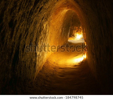 Similar – Image, Stock Photo Tunnel in a historic bunker complex.